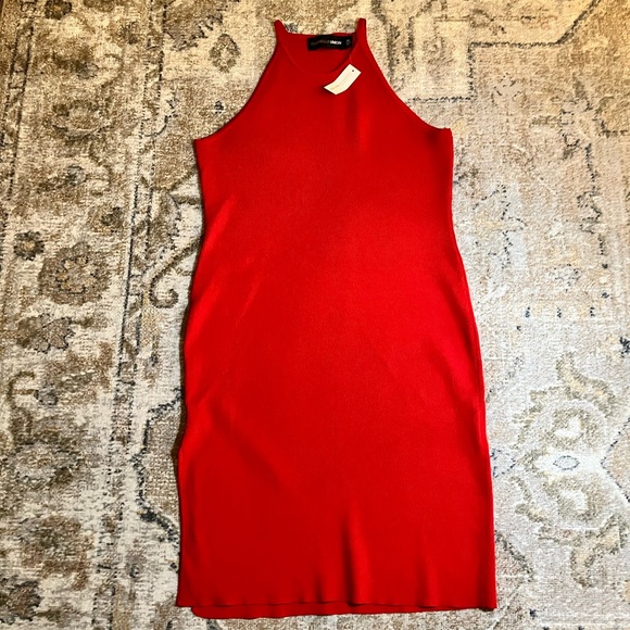 NWT Gabrielle Union NY & Company red halter ribbed dress Size XL - Picture 5 of 6